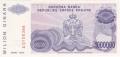 Croatia - Krajina 1,000,000 Dinara, 1994